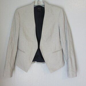 THEORY Black & White Microdots Open Size 4 Lined Blazer